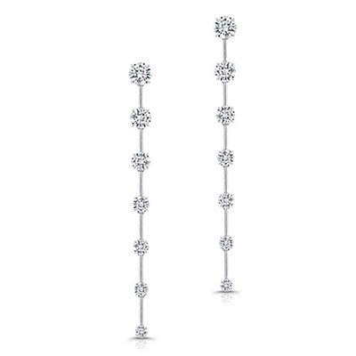 18K Diamond Bar Stiletto Earrings